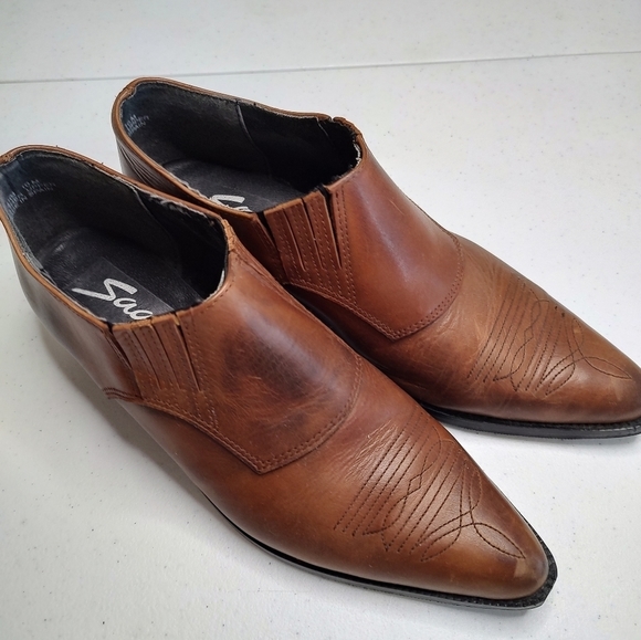 Sage Shoes Womens Sage Leather Cowboy Boots M Booties Made In Spain